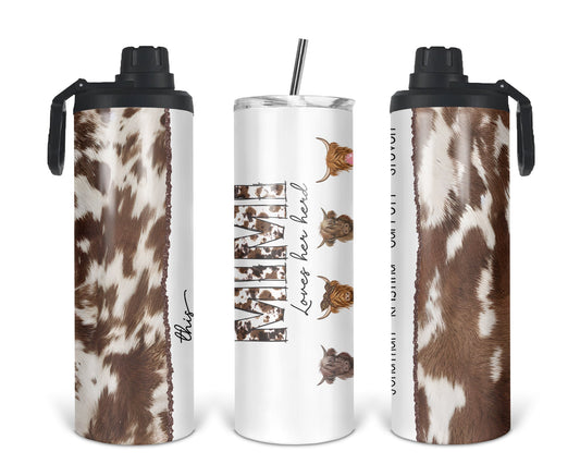 This Mimi Loves Their Herd Tumbler / Personalized 2-in-1 Cow Tumbler / Gift For Grandmother