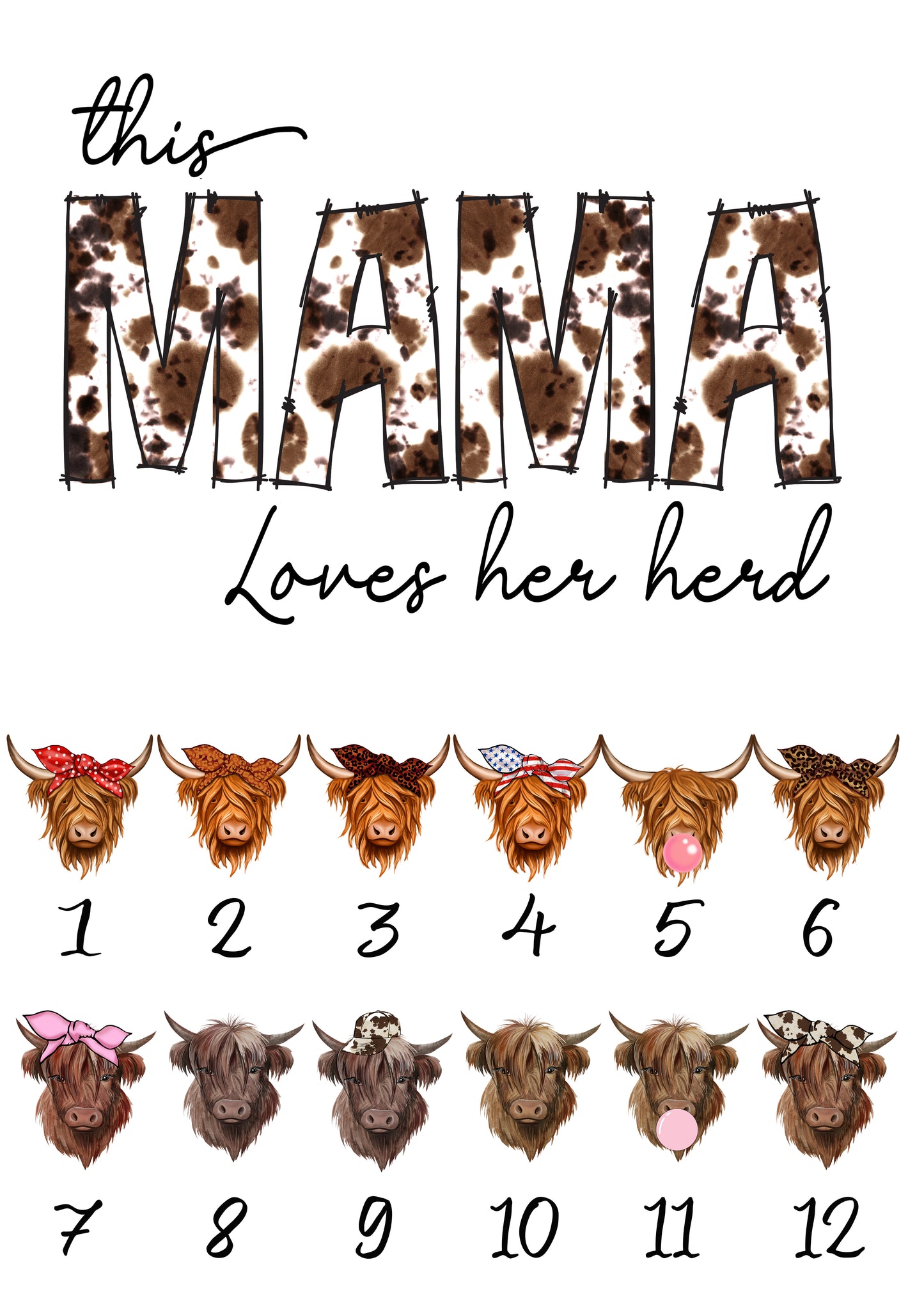 This Mama Loves Her Herd Tumbler Cup / Cute Personalized Cow Tumbler With Straw / Gift For Mom