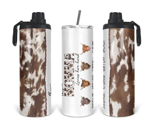 This Momma Loves Their Herd Tumbler / Personalized 2-in-1  Cow Tumbler / Gift For Mom