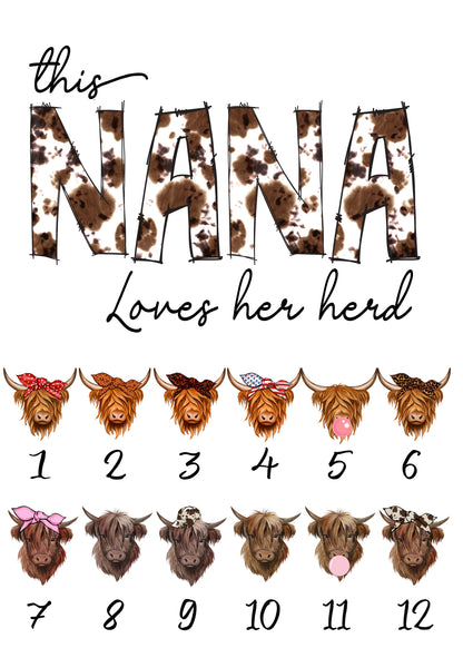 This Nana Loves Her Herd Tumbler / Personalized Cow Tumbler / Gift For Grandmother