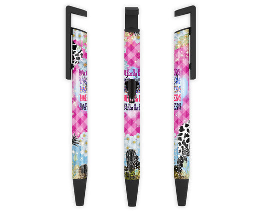 Country Music Pen - Pink Wallen Ink Pen - Cute Cow Print Writing Pen